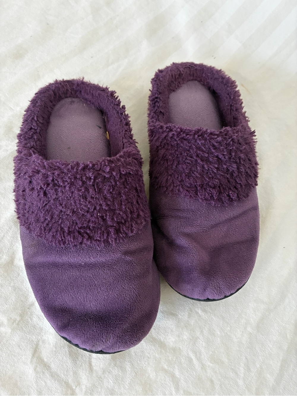 Well Worn Dearfoams Women’s Purple Plush Slippers - Size 9.5